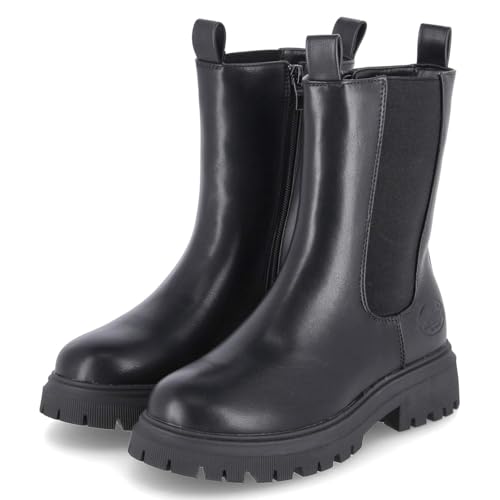 Dockers Mädchen Stiefeletten Chelsea Boots Schwarz Kunstleder Textil, Größe:33, Farbauswahl:schwarz von Dockers by Gerli