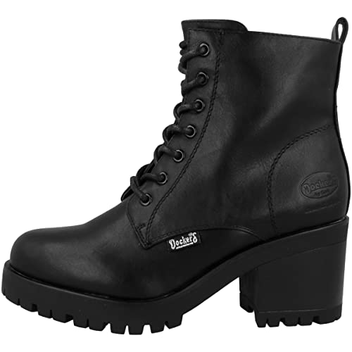 Dockers by Gerli Damen Klassische Stiefeletten, Frauen Stiefeletten,Wechselfußbett,flach,Boots,Stiefel,Bootee,Booties,schwarz,36 EU von Dockers by Gerli