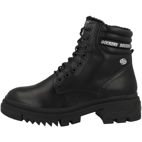 Dockers by Gerli Damen Combat Boots, Frauen Stiefeletten,warm gefüttert,winterstiefel,winterschuhe,stiefel,bootee,booties,schwarz,39 EU von Dockers by Gerli