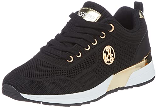 Dockers by Gerli Damen 50ZI202-701192 Sneaker, schwarz/Gold, 37 EU von Dockers by Gerli