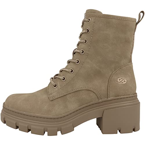 Dockers by Gerli Damen Combat Boots, Frauen Stiefeletten,warm gefüttert,bootee,booties,halbstiefel,kurzstiefel,braun,38 EU von Dockers by Gerli