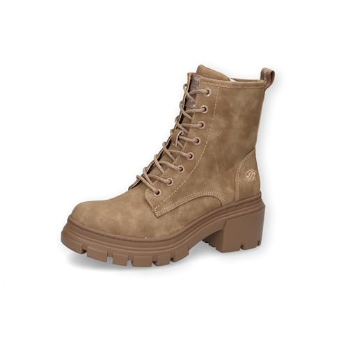 Dockers by Gerli Damen Combat Boots, Frauen Stiefeletten,warm gefüttert,Bootee,Booties,halbstiefel,Kurzstiefel,braun,38 EU von Dockers by Gerli