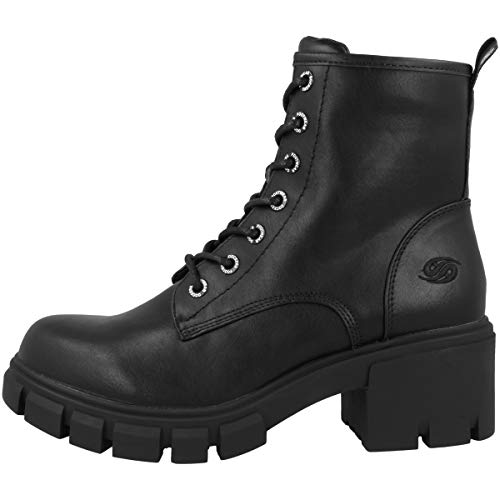 Dockers by Gerli Damen Combat Boots, Frauen Stiefeletten,warm gefüttert,halbstiefel,kurzstiefel,uebergangsschuhe,schwarz,40 EU von Dockers by Gerli