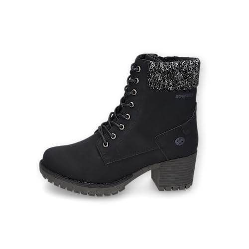 Dockers by Gerli Damen Combat Boots, Frauen Stiefeletten,halbstiefel,Kurzstiefel,uebergangsschuhe,uebergangsstiefel,allblack,40 EU von Dockers by Gerli