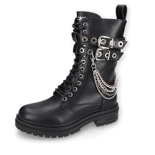 Dockers by Gerli Damen Combat Boots, Frauen Stiefeletten,schnürstiefel,Stiefel,Bootee,Booties,halbstiefel,Kurzstiefel,schwarz,36 EU von Dockers by Gerli
