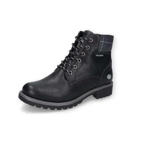 Dockers by Gerli Damen Combat Boots, Frauen Stiefeletten,schnürstiefel,Stiefel,Bootee,Booties,halbstiefel,Kurzstiefel,schwarz,36 EU von Dockers by Gerli