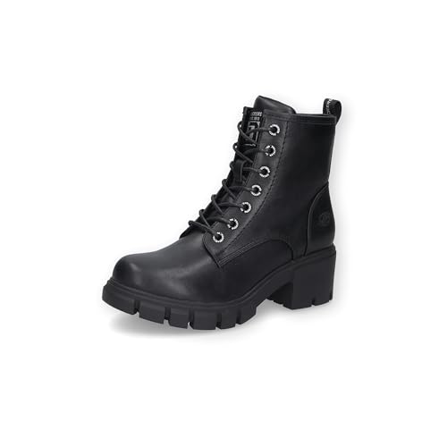 Dockers by Gerli Damen Combat Boots, Frauen Stiefeletten,warm gefüttert,Winterschuhe,Stiefel,Bootee,Booties,halbstiefel,schwarz,42 EU von Dockers by Gerli