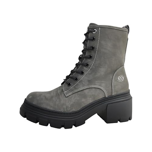 Dockers by Gerli Damen Klassische Stiefeletten, Frauen Stiefeletten,Wechselfußbett,warm gefüttert,Bootee,dunkelgrau/schwarz,38 EU von Dockers by Gerli