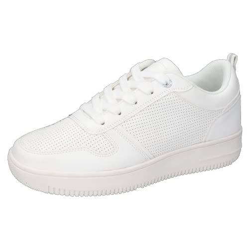 Dockers by Gerli Damen Low-Top Sneaker, Frauen Halbschuhe,Freizeitschuhe,Laufschuhe,schnürschuhe,schnürer,Plateausohle,Weiss,38 EU / 5 UK von Dockers by Gerli