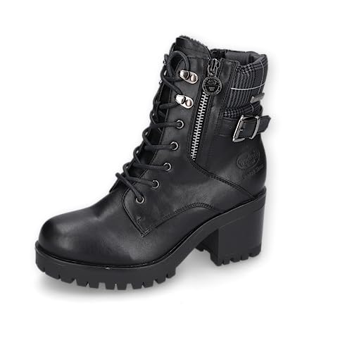 Dockers by Gerli Damen Plateaustiefel, Frauen Stiefeletten,Plateau-Boots,Plateausohle,Stiefel,Bootee,Booties,schwarz/dunkelgrau,42 EU von Dockers by Gerli