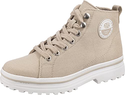 Dockers by Gerli Damen High-Top Sneaker, Frauen Halbschuhe,Turnschuhe,Laufschuhe,schnürschuhe,schnürer,schnürstiefeletten,Natur,40 EU von Dockers by Gerli