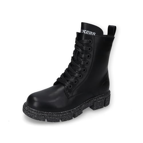 Dockers by Gerli Unisex - Kinder Combat Boots, Jungen,Mädchen Stiefeletten,warm gefüttert,Kurzstiefel,uebergangsschuhe,schwarz,36 EU von Dockers by Gerli