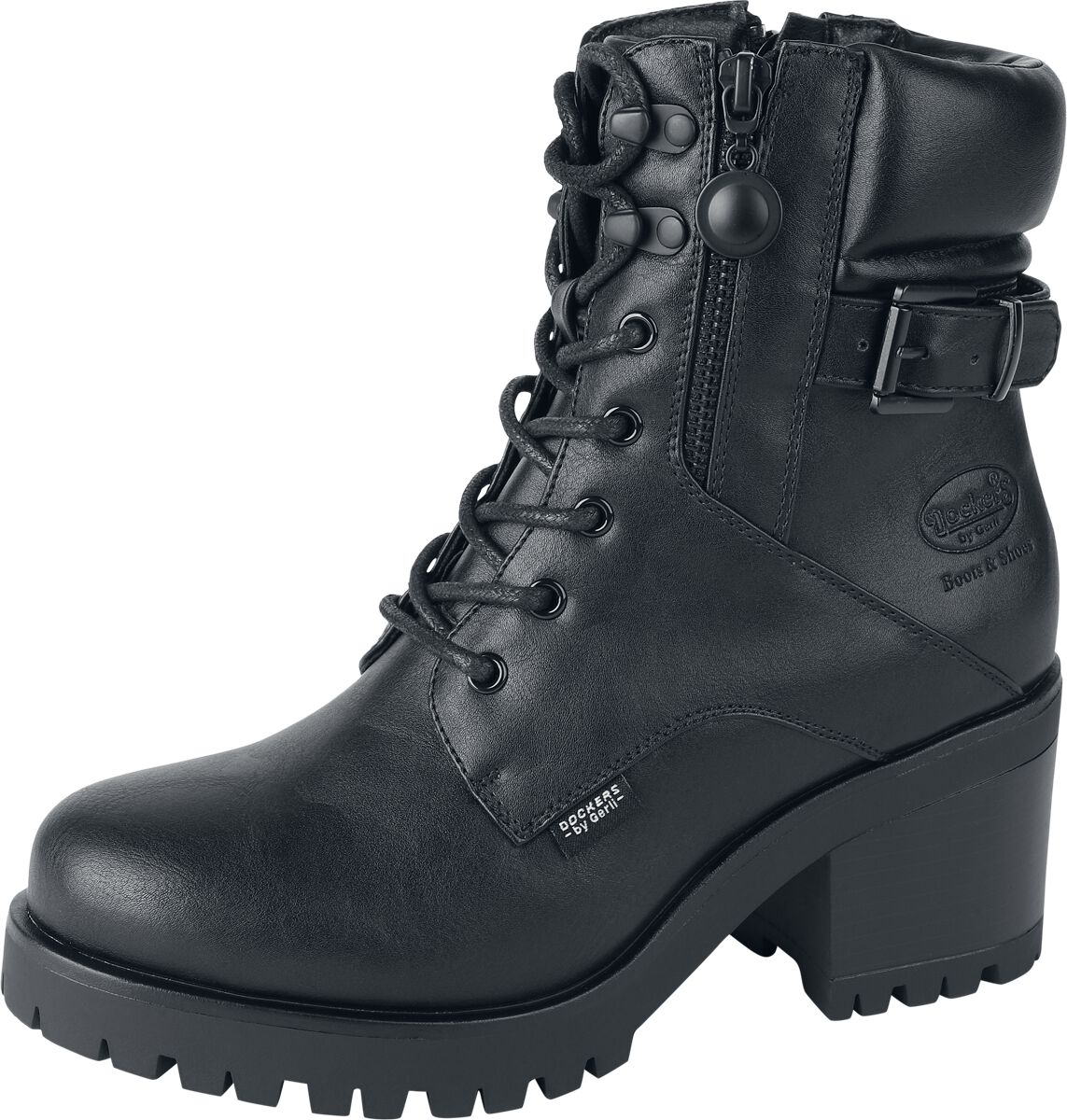 Dockers by Gerli - Gothic Schnürstiefel - EU40 bis EU42 - für Damen - Größe EU42 - schwarz von Dockers by Gerli