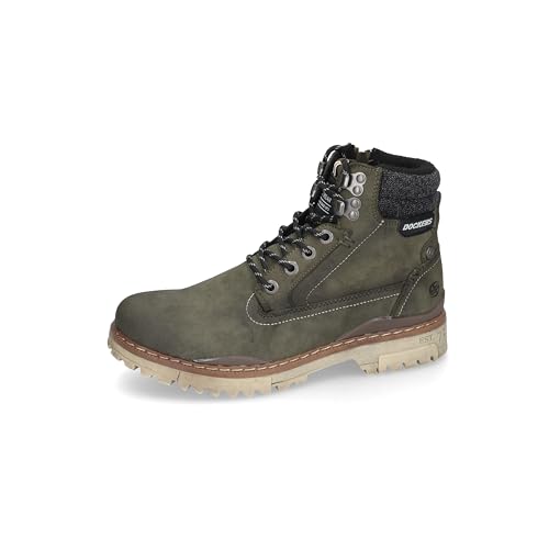 Dockers by Gerli Herren Combat Boots, Männer Stiefeletten,uebergangsschuhe,uebergangsstiefel,schnürstiefel,stiefel,bootee,oliv,44 EU von Dockers by Gerli