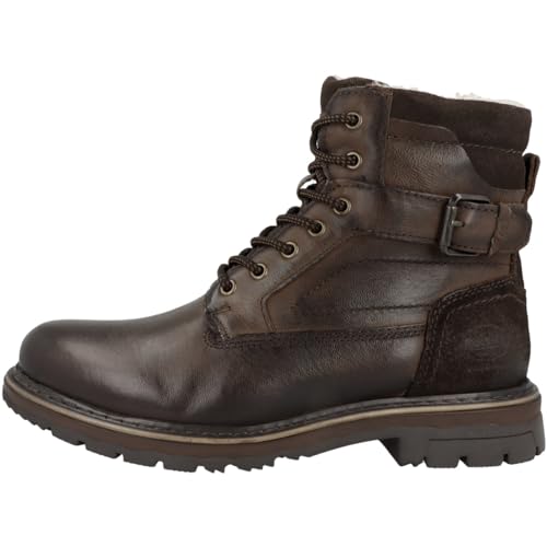 Dockers by Gerli Herren Combat Boots, Männer Stiefeletten,warm gefüttert,uebergangsschuhe,uebergangsstiefel,schnürstiefel,braun,40 EU von Dockers by Gerli