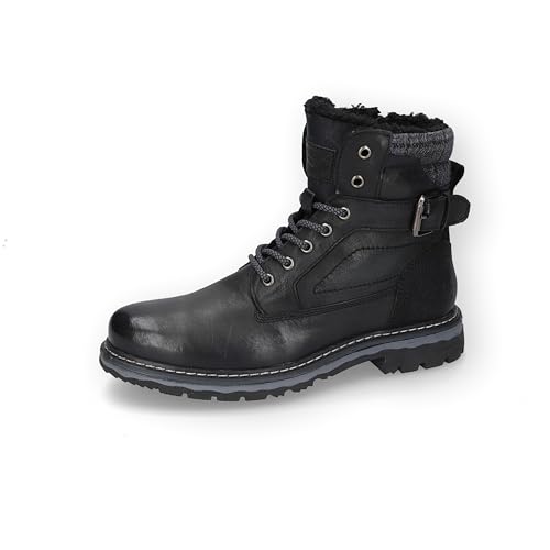 Dockers by Gerli Herren Combat Boots, Männer Stiefeletten,warm gefüttert,schnürstiefel,Winterstiefel,Stiefel,Bootee,schwarz,43 EU von Dockers by Gerli