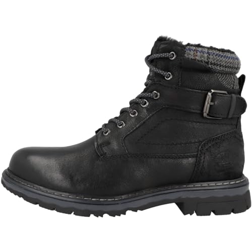 Dockers by Gerli Herren Combat Boots, Männer Stiefeletten,warm gefüttert,booties,halbstiefel,kurzstiefel,schwarz,47 EU von Dockers by Gerli