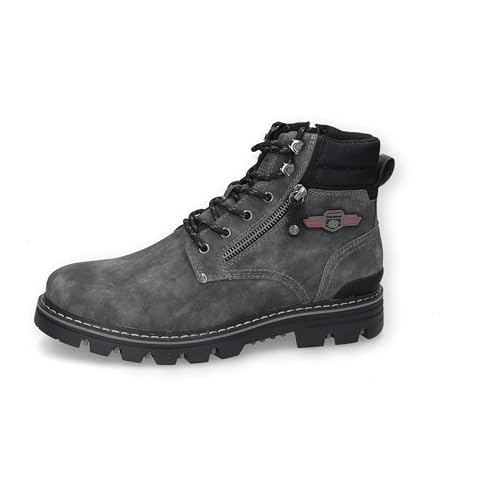 Dockers by Gerli Herren Combat Boots, Männer Stiefeletten,Bootee,Booties,halbstiefel,Kurzstiefel,uebergangsschuhe,dunkelgrau,44 EU von Dockers by Gerli