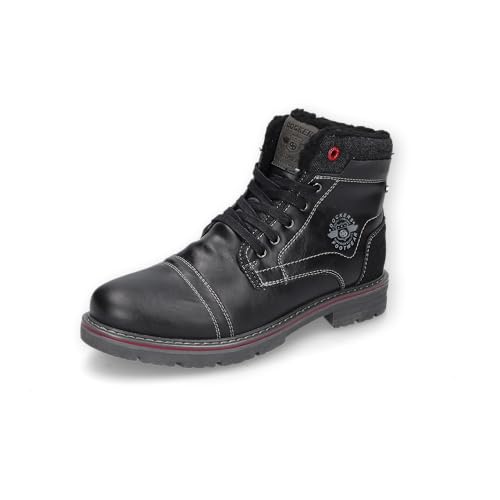 Dockers by Gerli Herren Combat Boots, Männer Stiefeletten,warm gefüttert,schnürstiefel,Winterstiefel,Stiefel,Bootee,schwarz,43 EU von Dockers by Gerli