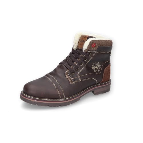 Dockers by Gerli Herren Combat Boots, Männer Stiefeletten,warm gefüttert,schnürstiefel,Winterstiefel,Winterschuhe,Dunkelbraun,41 EU von Dockers by Gerli