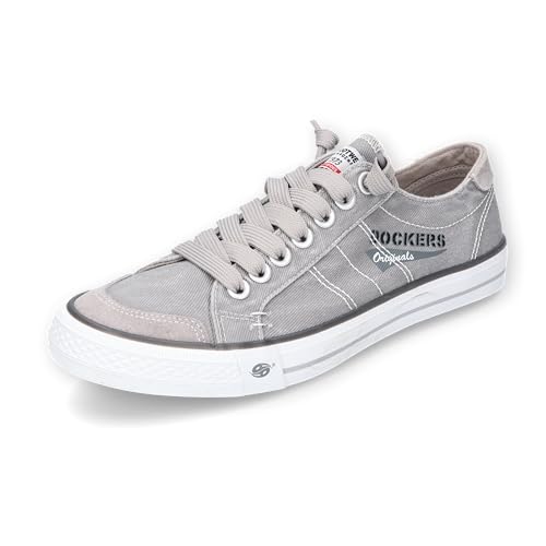 Dockers by Gerli Herren Low-Top Sneaker, Männer Halbschuhe,Freizeitschuhe,Turnschuhe,Laufschuhe,schnürschuhe,hellgrau/Weiss,42 EU von Dockers by Gerli