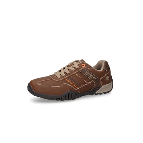 Dockers by Gerli Herren Low-Top Sneaker, Männer Halbschuhe,Wechselfußbett,Freizeitschuhe,Turnschuhe,Laufschuhe,schnürer,Cognac,42 EU von Dockers by Gerli