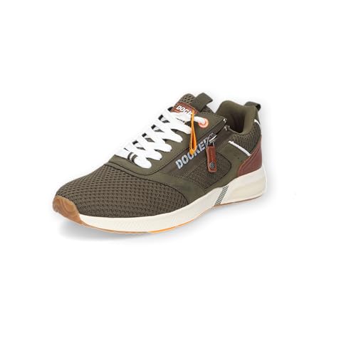 Dockers by Gerli Herren Low-Top Sneaker, Männer Halbschuhe,Wechselfußbett,schnürschuhe,schnürer,Plateausohle,Sportschuhe,Khaki,43 EU von Dockers by Gerli