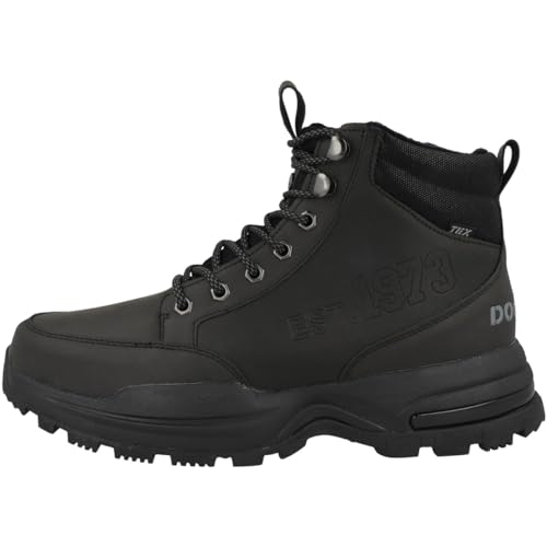 Dockers by Gerli Herren Combat Boots, Männer Stiefeletten,wasserabweisend,warm gefüttert,halbstiefel,kurzstiefel,allblack,45 EU von Dockers by Gerli