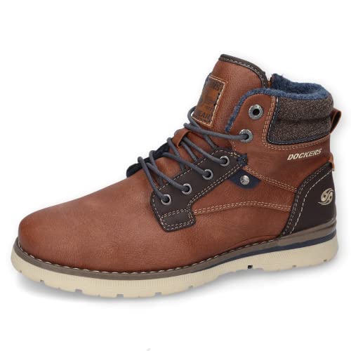 Dockers by Gerli Herren Schnürstiefeletten, Männer Boots,wasserabweisend,halbstiefel,kurzstiefel,uebergangsschuhe,cognac,43 EU / 9 UK von Dockers by Gerli