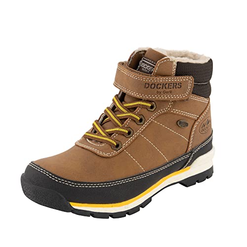 Dockers by Gerli Jungen Schnürstiefeletten, Kinder Boots,wasserabweisend,warm gefüttert,schnürboots,winterschuhe,braun,26 EU / 8.5 Child UK von Dockers by Gerli