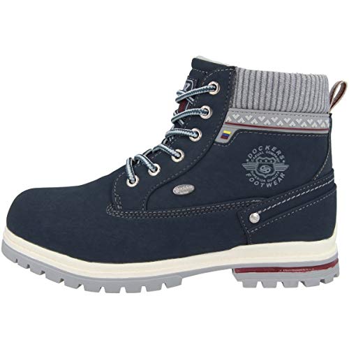 Dockers by Gerli Mädchen, Unisex Kinder Schnürboots 45BI701 Blau 33 von Dockers by Gerli