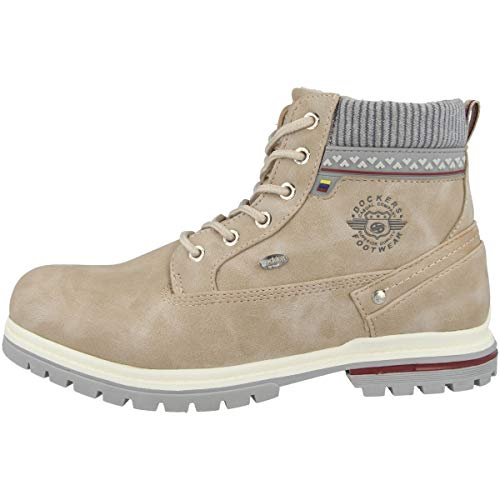 Dockers by Gerli Jungen Mädchen 45BI701 Mode-Stiefel, beige, 34 EU von Dockers by Gerli