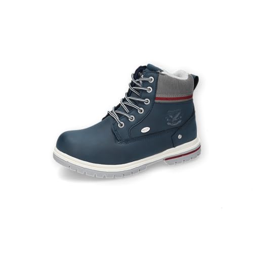 Dockers by Gerli Unisex - Kinder Schnürstiefel, Jungen,Mädchen Stiefeletten,wasserabweisend,uebergangsstiefel,schnürboots,navy,37 EU von Dockers by Gerli