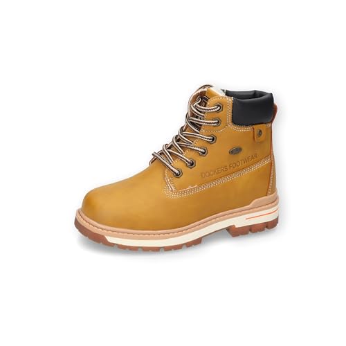 Dockers by Gerli Unisex - Kinder Combat Boots, Jungen,Mädchen Stiefeletten,wasserabweisend,warm gefüttert,Bootee,golden tan,34 EU von Dockers by Gerli