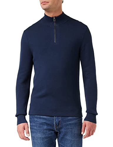 Dockers Herren 1/4 Zip Sweater Pullover, Navy Blazer, M EU von Dockers