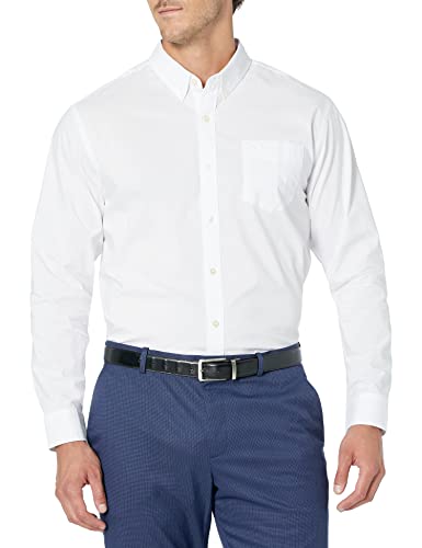 Dockers Herren Classic Fit Langarm Signature Comfort Flex Shirt (Standard und Big & Tall) Hemd mit Button-Down-Kragen, Papier weiß – einfarbig, XX-Large von Dockers