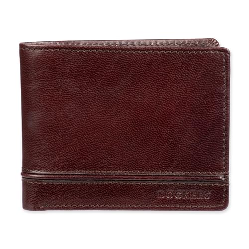 Dockers Herren-Geldbörse mit extra Kapazität, mit Ausweisfenster und mehreren Kartenfächern, Cordovan, Einheitsgröße, Faltbare Geldbörse mit extra Kapazität – Ausweisfenster und mehrere Kartenfächer von Dockers