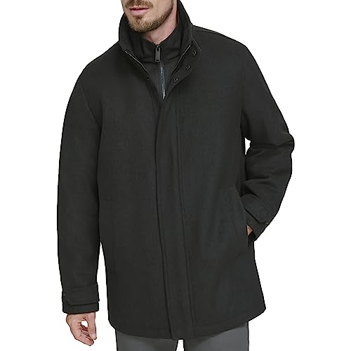Dockers Herren Wollmantel Melton Zwei Taschen in voller Länge Dufflecoat, Schwarz, M von Dockers