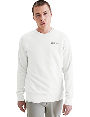 Dockers Hombre ORIGINAL Crewneck Sweatshirt, Stencil Logo EGRET (Burma Gray), L von Dockers