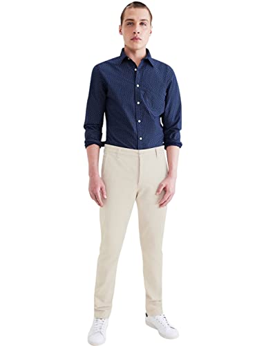 Dockers Hombre SMART Supreme Flex Slim Casual Pants, Sahara Khaki, 28 32 von Dockers