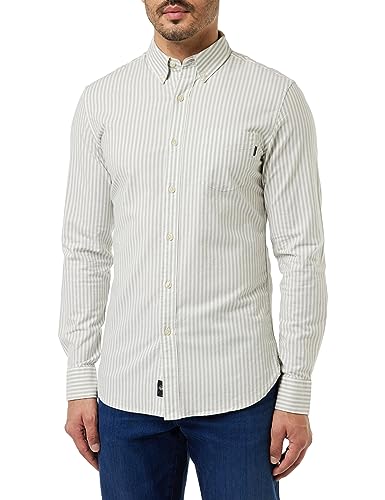 Dockers Hombre Stretch Oxford Shirt, Princeton Forest Fog Stripe, XL von Dockers