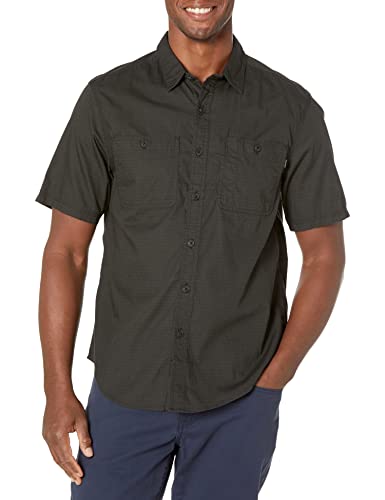 Dockers Men's Regular Fit Short Sleeve Utility Shirt, (New) Pirate Black-Solid (Rip Stop), Large von Dockers