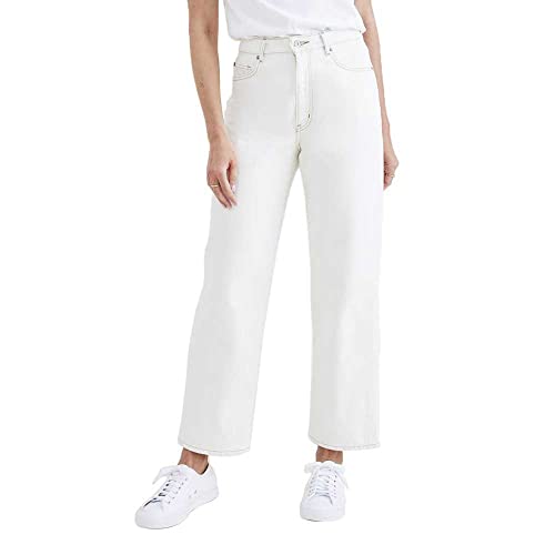 Dockers Mujer HIGH Waist Cut Straight Jeans, White Garment DYE, 28 von Dockers