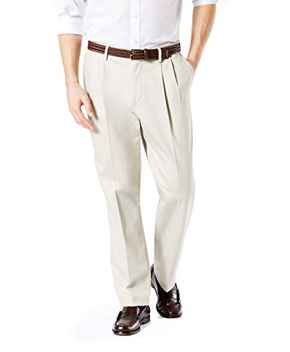 dockers Herren Classic Fit Signature Khaki 2.0 Pants-Pleated Crease Freizeithosen, Wolke, 32W / 34L von Dockers