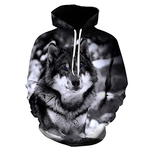 Coole Wolf Hoodies Herren Damen Bright Wolf Mode Handsome Wolf Hoodies Frühling Herbst Pullover Sweatshirts, Farbe: 19, M von Docorou