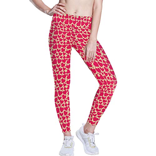ATZUCL Womens High Waist Yoga Pants Cute Pink Hearts Pattern Background Tummy Control Workout Pants Running Pants for Women Printed Yoga Leggings Pant XS von Doctor Eckstein