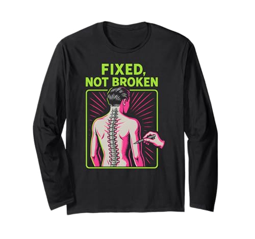 Rückenchirurgie Fixed Not Broken Fun Herren Chirurgie Recovery Langarmshirt von Doctor Nurse Approved Get Well Surgery Recovery
