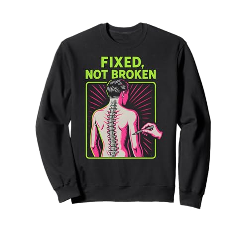 Rückenchirurgie Fixed Not Broken Fun Herren Chirurgie Recovery Sweatshirt von Doctor Nurse Approved Get Well Surgery Recovery