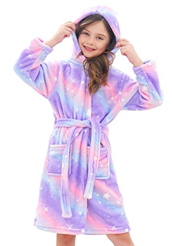 Doctor Unicorn Weicher Bademantel mit Kapuze, Regenbogen, Nachtwäsche für Mädchen - - 10-11 Jahre von Doctor Unicorn