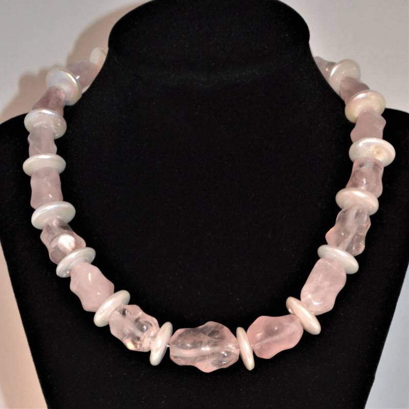 Rosenquarz Halskette von DodieStewartDesigns